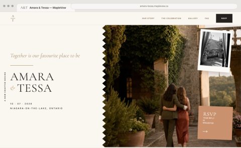 Aperçu du modèle de site de mariage Keepsake