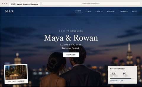 Aperçu du modèle de site de mariage Photo en vedette