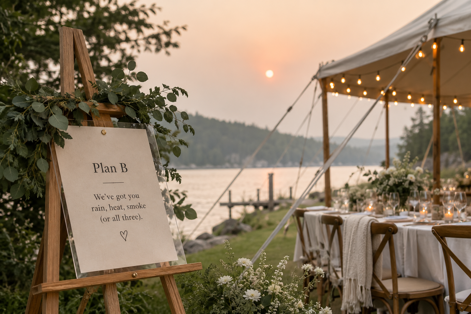 Wildfire Smoke, Heat and Sudden Weather: A Plan B for Outdoor Weddings in Canada